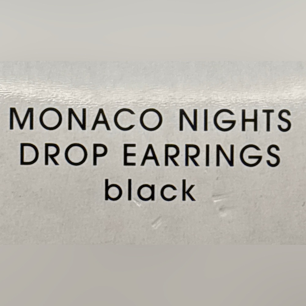 Avon 2012 Elegant Black and Silver Monaco Nights Drop Earrings - Picture 2 of 4